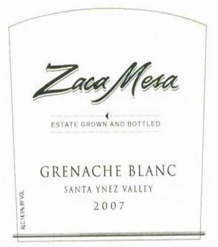 扎克白歌海娜干白Zaca Mesa Grenache Blanc