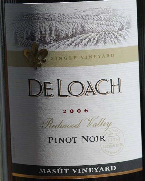 都楼马苏特园黑皮诺干红DeLoach Vineyards Masut Vineyard Pinot Noir