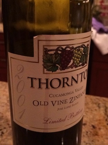 桑顿限量老藤仙粉黛干红Thornton Winery Limited Bottling Old Vines Zinfandel