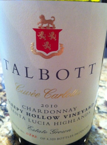 多波睡谷园特酿卡洛塔霞多丽干白Talbott Vineyards Sleepy Hollow Vineyard Cuvee Carlotta Chardonnay