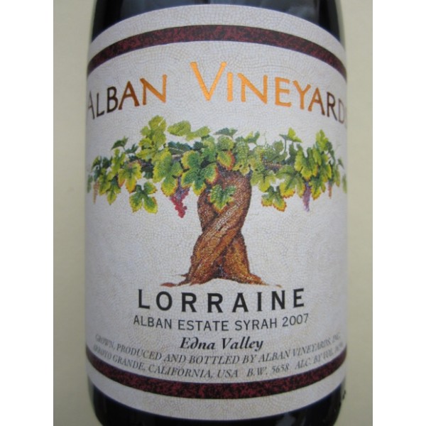 奥尔本罗琳园西拉干红Alban Vineyards Lorraine Estate Syrah