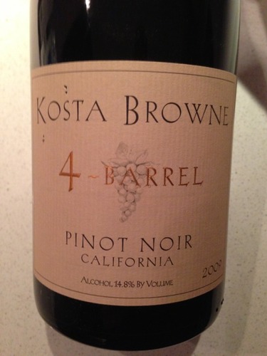 科斯塔布朗四桶黑皮诺干红Kosta Browne Four Barrel Pinot Noir