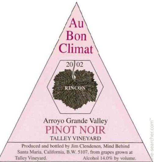 奥邦塔利园黑皮诺干红Au Bon Climat Talley Vineyard Pinot Noir