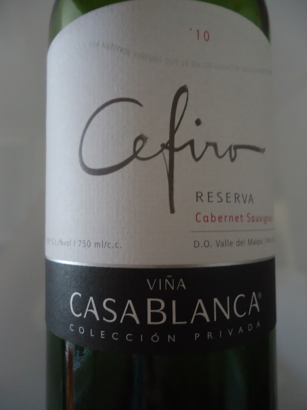 卡萨布兰卡西菲罗珍藏赤霞珠干红Vina Casablanca Cefiro Reserva Cabernet Sauvignon