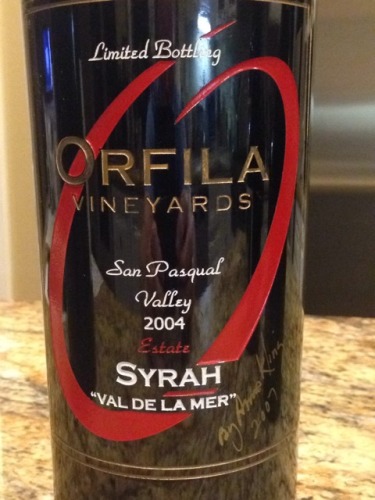 orfila val de la mer - estate syrah (san pasqual)