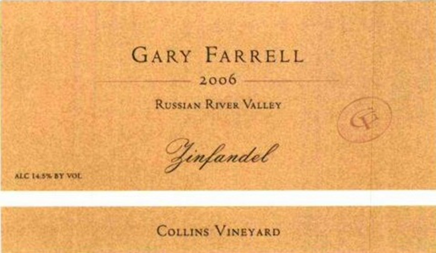 法雷尔柯林斯庄园仙粉黛干红Gary Farrell Collins Vineyard Zinfandel