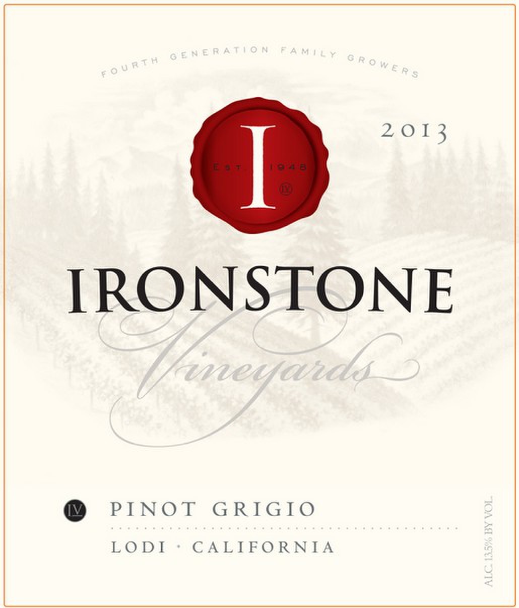 铁石灰皮诺干白Ironstone Vineyards Pinot Grigio