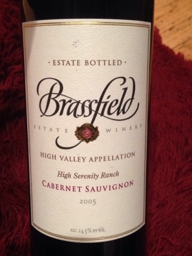 布拉斯菲尔德静园赤霞珠干红Brassfield Estate Winery High Serenity Ranch Vineyard Cabernet Sauvignon