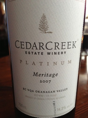 雪松溪白金珍藏梅里蒂奇干红Cedar Creek Estate Winery Platinum Reserve Meritage