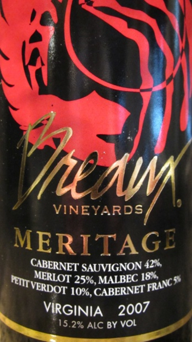 布鲁梅里蒂奇干红Breaux Vineyards Meritage