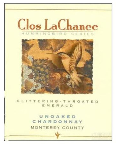 拉甘斯蜂鸟系列翡翠喉咙霞多丽干白（未经橡木桶）Clos LaChance Hummingbird Series Glittering-Throated Emerald Unoaked Chardonnay