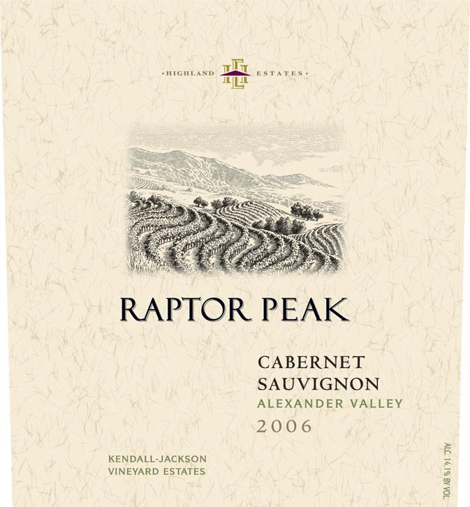 肯德-杰克逊高地园猛禽峰赤霞珠干红Kendall Jackson Highland Estates Raptor Peak Cabernet Sauvignon