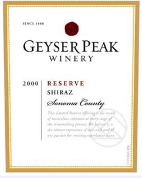 盖世峰珍藏西拉干红Geyser Peak Reserve Shiraz