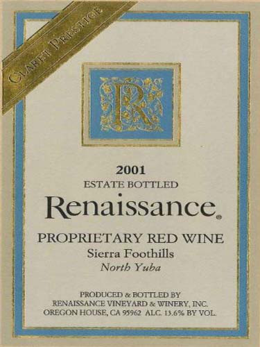 复兴克拉雷声望混酿干红Renaissance Claret Prestige Red Blend