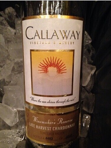 卡拉威酿酒师珍藏晚收霞多丽干白Callaway Winemaker's Reserve Late Harvest Chardonnay