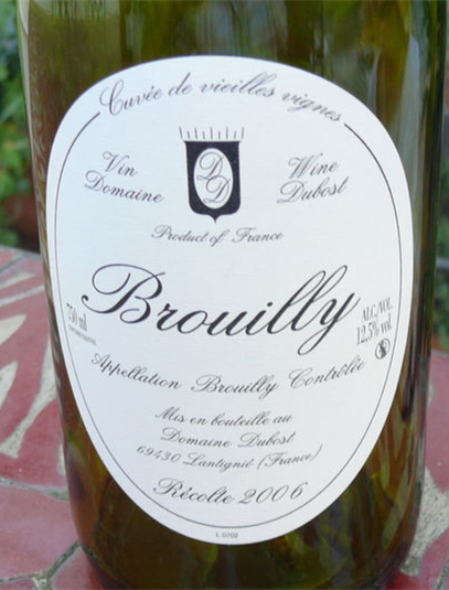 保罗迪博酒庄布鲁依老藤干红Domaine Jean-Paul Dubost Brouilly Vieilles Vignes