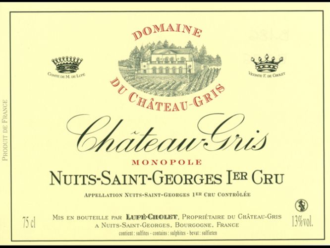 卢普绍莱灰堡园单一葡萄园干红Lupe-Cholet Domaine du Chateau Gris Monopole Rouge