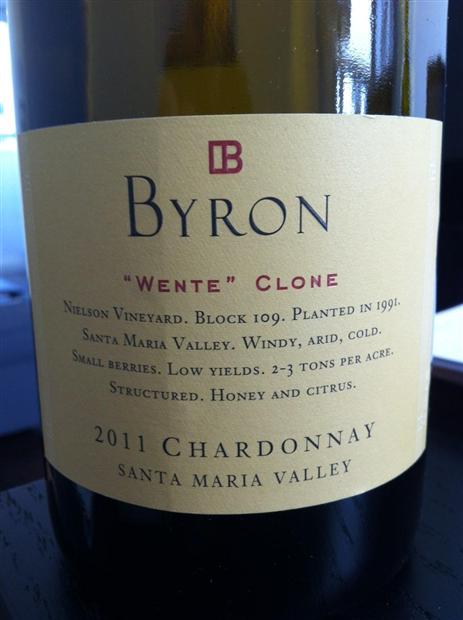 拜伦尔逊园威迪·科隆霞多丽干白Byron Nielson Vineyard Wente Clone Chardonnay