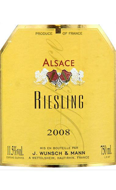 文施曼酒庄阿尔萨斯雷司令干白J.WUNSCH & MANN Alsace Riesling