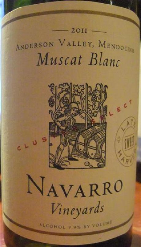 纳瓦罗精选迟摘麝香甜白Navarro Vineyards Cluster Select Late Harvest Muscat Blanc