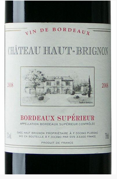 蓝颜干红Chateau Haut-Brignon Bordeaux Superieur