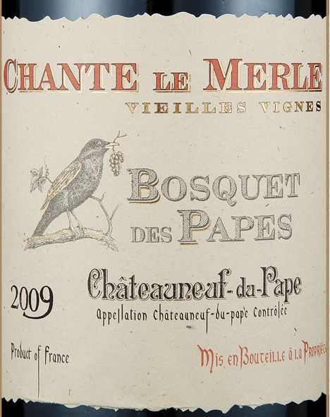 博克斯酒庄教皇新堡老藤干红Domaine Bosquet des Papes Chante le Merle Vieilles Vignes