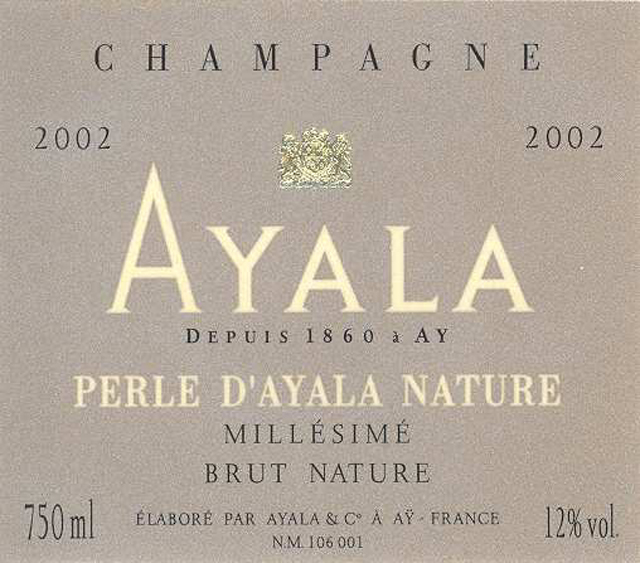 阿雅拉之珠天然香槟Champagne Ayala Perle d'Ayala Nature Millesime