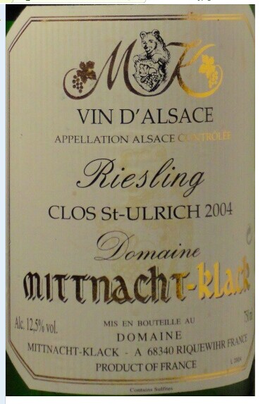 米特·克拉克酒庄克洛圣巫溪雷司令干白Domaine Mittnacht-Klack Riesling Clos Saint Ulrich