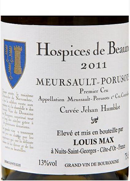 伯尔尼济贫院默尔索-珀索特一级园保尼干白Hospices de Beaune Meursault-Porusots 1er Cru Cuvee Jehan Humblot White