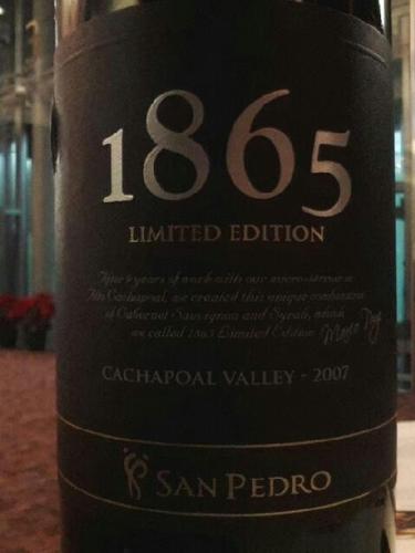 圣派德罗限量版赤霞珠-西拉干红Vina San Pedro 1865 Limited Edition Cabernet Sauvignon - Syrah