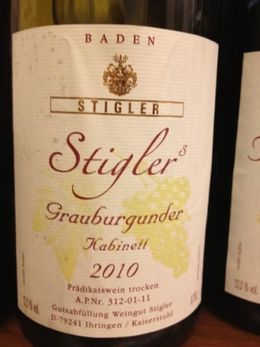 施蒂格勒灰皮诺干型小房酒Weingut Stigler Grauburgunder Kabinett trocken