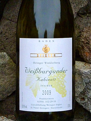 施蒂格勒依瑞恩温克乐堡白皮诺干型小房酒Weingut Stigler Ihringen Winklerberg Weissburgunder Kabinett trocken