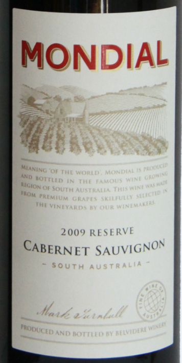 梦帝奥赤霞珠珍藏干红MONDIAL CABERNET SAUVIGNON Reserve