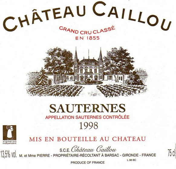 宝石酒庄贵腐甜白Chateau Caillou