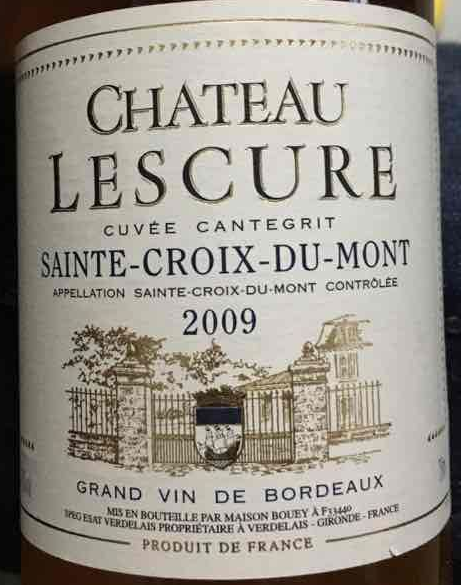 莱斯古尔甜白Chateau Lescure Cuvee Cantegrit