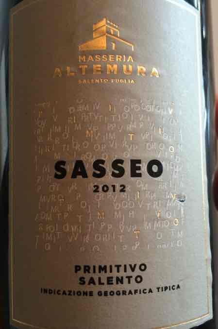 傲牧园庄园萨瑟普里米蒂沃干红Masseria Altemura Sasseo Primitivo Salento