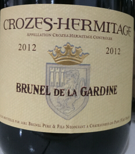 卡丁布奈克罗兹艾米达基干红Brunel De La Gardine Crozes Hermitage