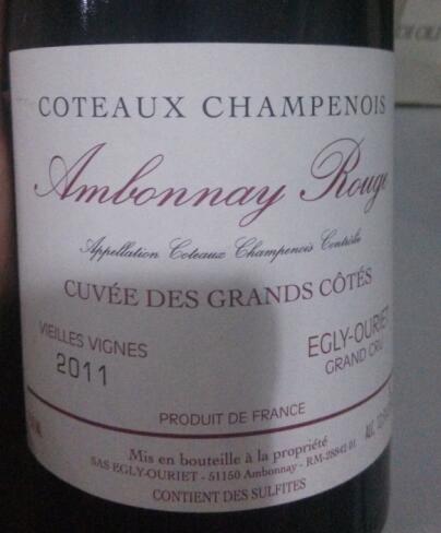 欧歌利屋也安博内干红Egly Ouriet Ambonnay Rouge