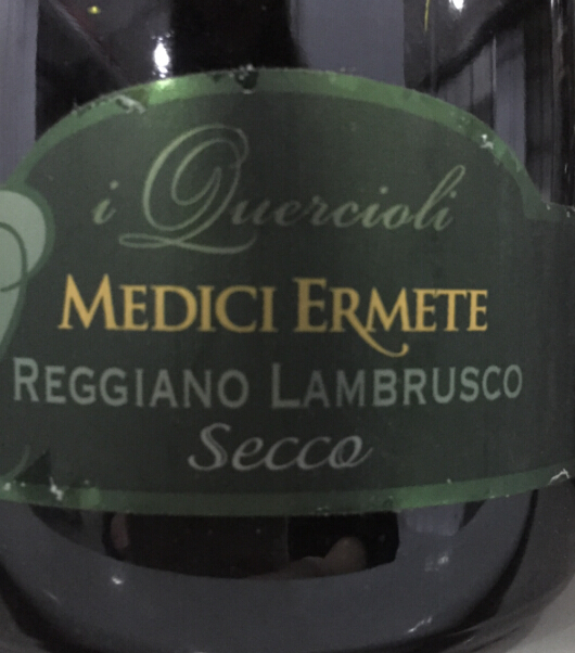 梅第奇爱梅塔兰布鲁斯科起泡酒Quercioli Reggiano Lambrusco Secco