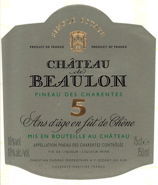 博龙城堡利口葡萄酒（配制酒）Chateau de Beaulon 5 Ans d‘Age en Fut de Chene Pineau des Charentes Blanc