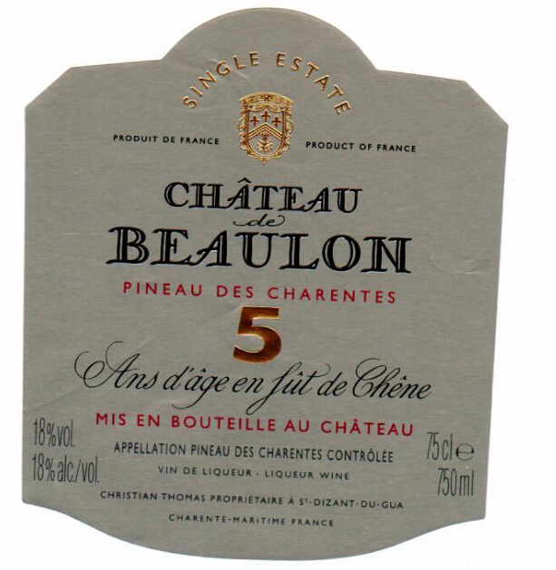 博龙城堡红利口葡萄酒（配制酒）Chateau de Beaulon 5 Ans d‘Age en Fut de Chene Pineau des Charentes Rouge 