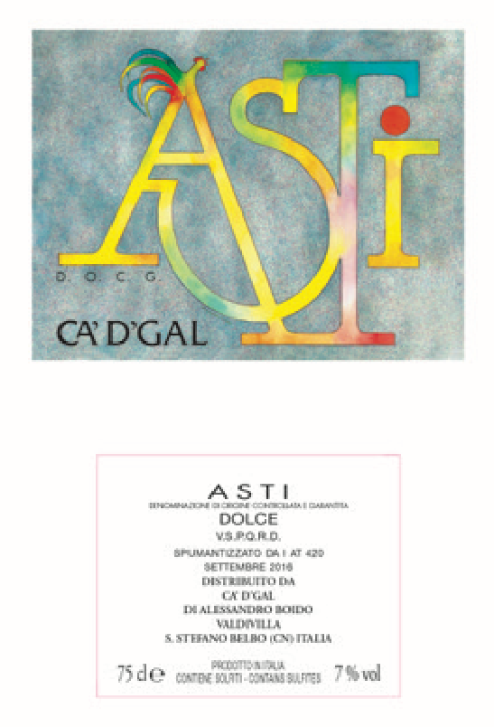 我的哥阿斯蒂甜白低醇起泡葡萄酒AZ.AGR.CA'D' GAL MOSCATO D'ASTI
