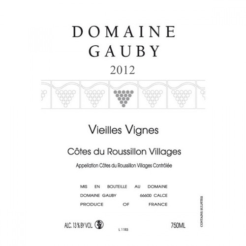 Domaine Gauby Cotes du Roussillon Villages Vieilles Vignes 