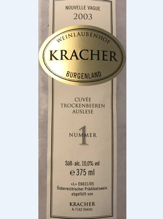 格莱士新浪潮逐粒精选贵腐葡萄酒Kracher No.1 Nouvelle Vague