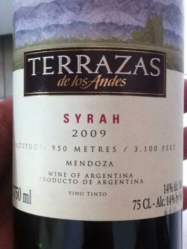 安第斯台阶西拉干红Terrazas Mendoza Syrah