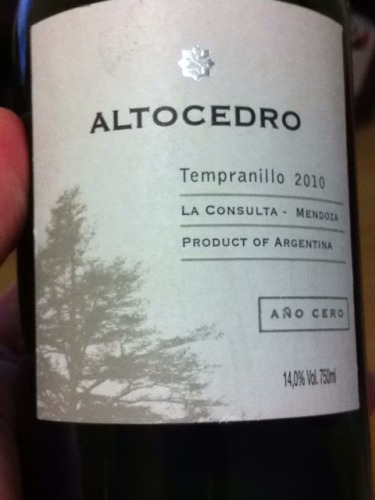 Ano Cero Mendoza La Consulta Tempranillo