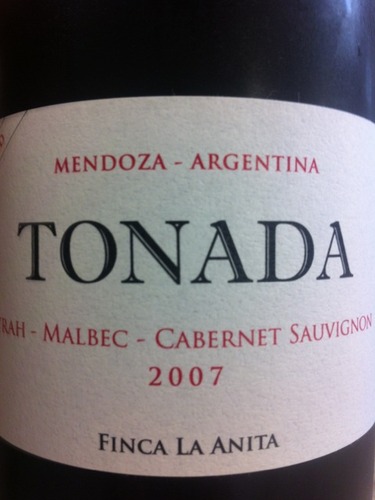 安妮塔多娜娜西拉马尔贝克赤霞珠干红Finca La Anita Tonada Syrah Malbec Cabernet Sauvignon