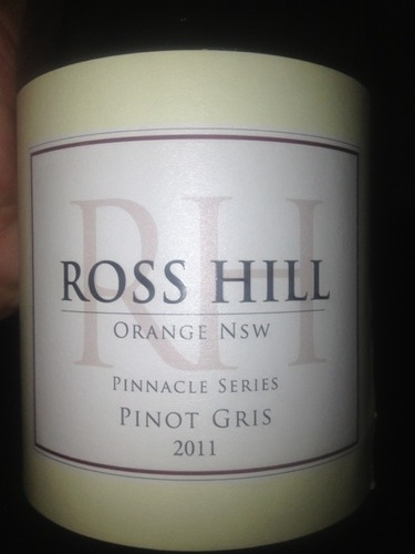 罗斯菲尔顶峰系列灰皮诺干白Ross Hill Orange Nsw Pinnacle Series Pinot Gris