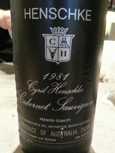 翰斯科西里尔·翰斯科赤霞珠干红Henschke Cyril Henschke Cabernet Sauvignon