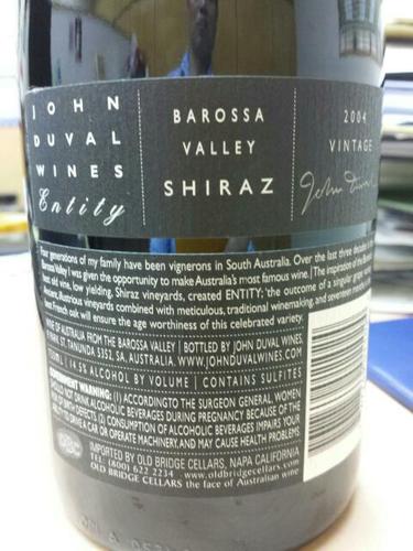 Entity Barossa Shiraz